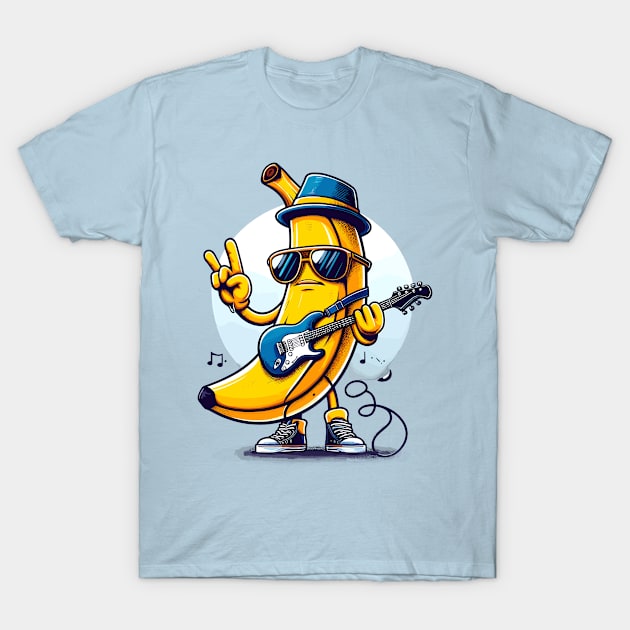 Banana Playing Guitar T-Shirt by Graceful Designs